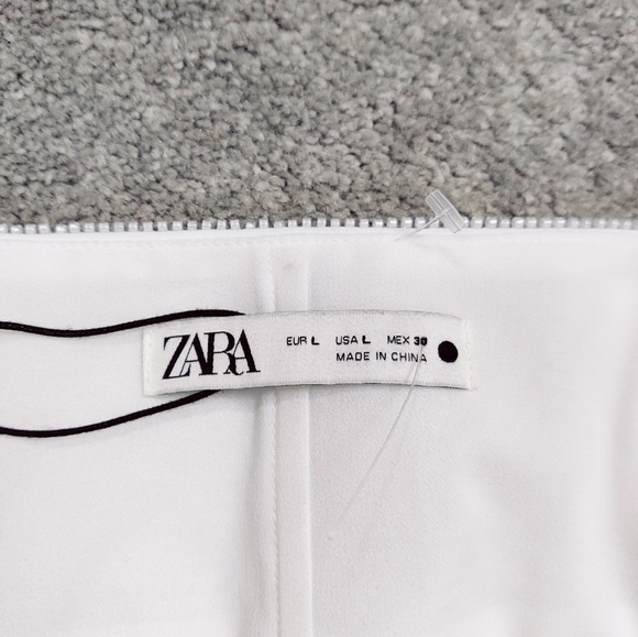 ZARA Oyster White Beaded Crop Top Women's Size Large NEW - Picture 5 of 6